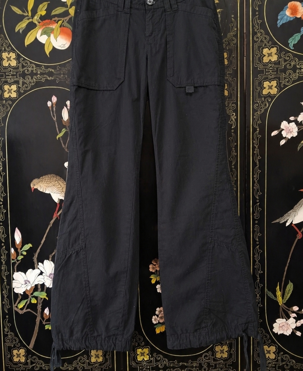 Esprit Black Cargo Style Pants with Front Patch Pockets